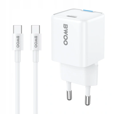 Ładowarka sieciowa BWOO GaN typ C PD 30W QC + Kabel USB - C