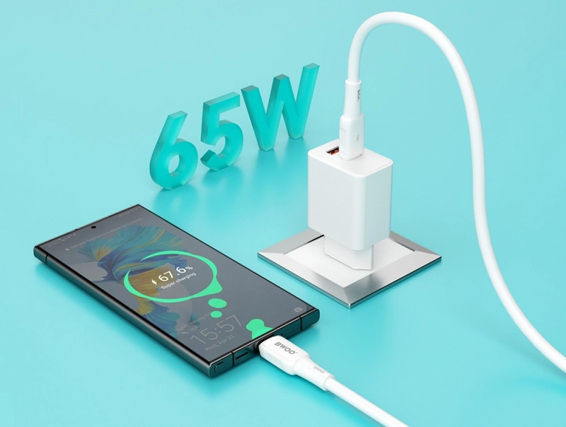 Kabel BWOO X329CC - silikonowy - PD 65W - USB - C 100cm