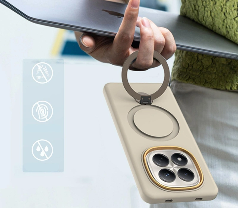 Etui Ring Magnetic do Xiaomi Redmi Note 15 Pro 5G - Beżowy