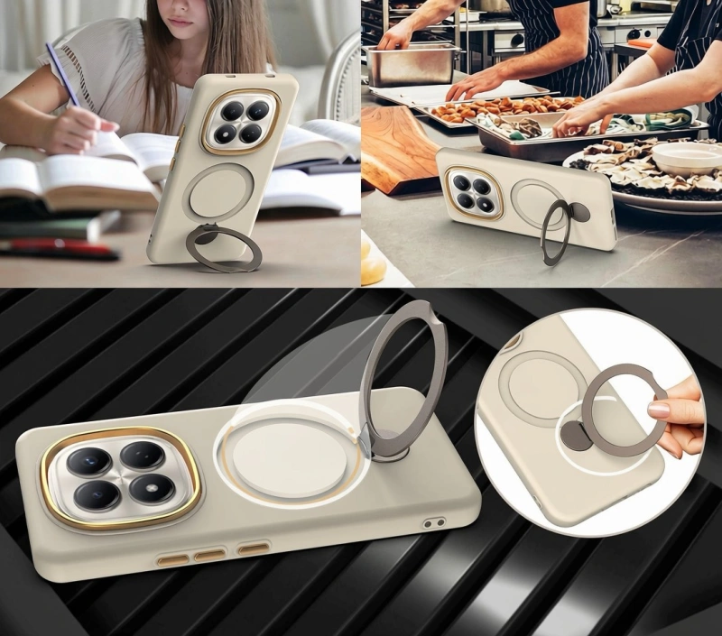 Etui Ring Magnetic do Xiaomi Redmi Note 15 Pro 5G - Beżowy