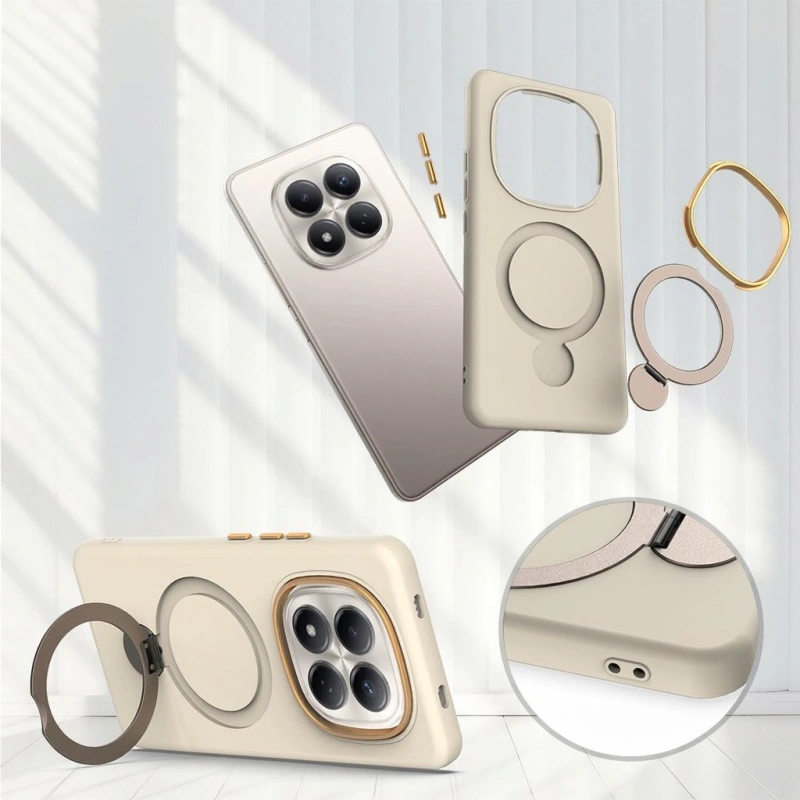 Etui Ring Magnetic do Xiaomi Redmi Note 15 Pro 5G - Beżowy