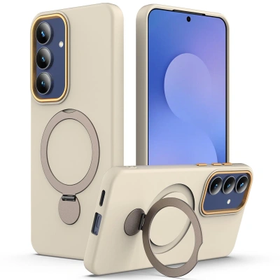 Etui Ring Magnetic do Samsung Galaxy S24 - Beżowy