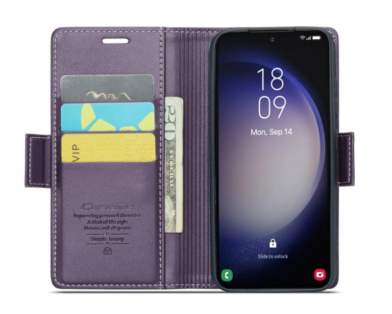 Etui CaseMe Leather do Samsung Galaxy S26 FE - Fioletowy