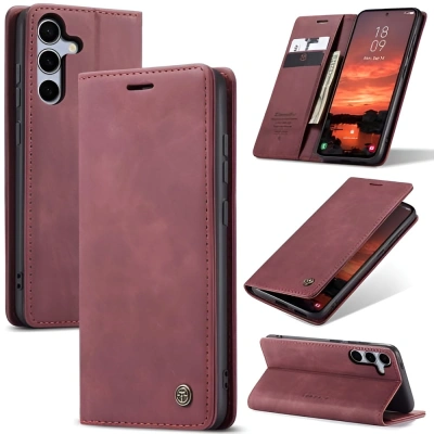 Etui z klapką CaseMe Soft do Samsung Galaxy S26 FE - Bordowy