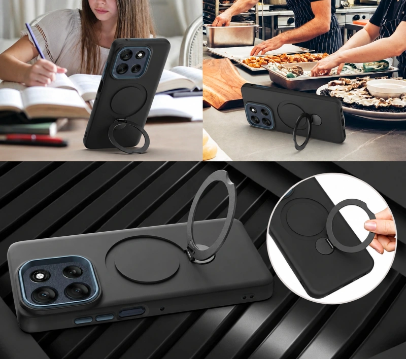 Etui Ring Magnetic do Motorola Edge 60 Pro - Czarny