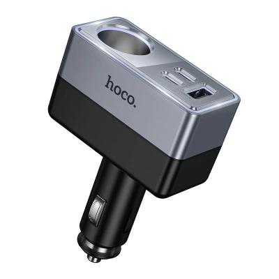  Ładowarka samochodowa Hoco Z65A 3x USB + gniazdo zapalniczki QC 3.0 PD 165W